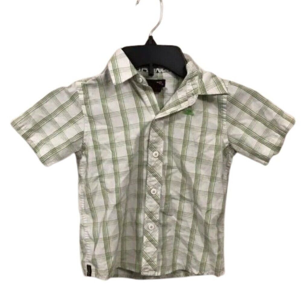 Hawk Boy's Button Down Plaid Short Sleeve Shirt size 4T